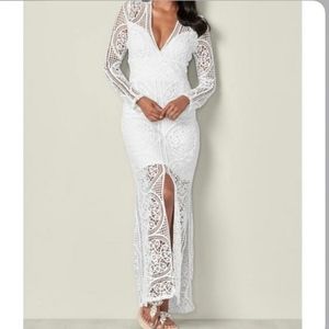 Venus White Lace Long Sleeve Size 12
